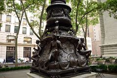 05-1 One Of The Two Flagpoles Sculpted by Raffaele Menconi Outside New York City Public Library Main Branch.jpg